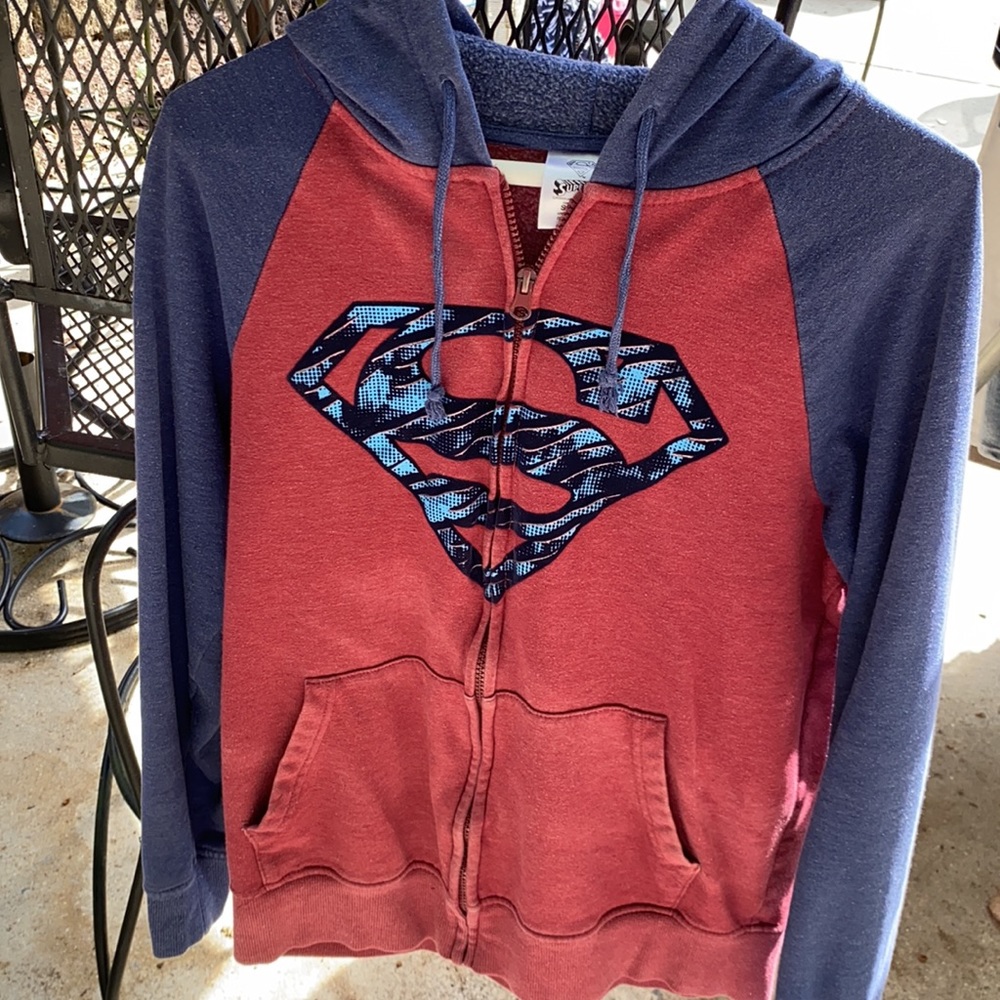Superman -licensed red/blue hoodie